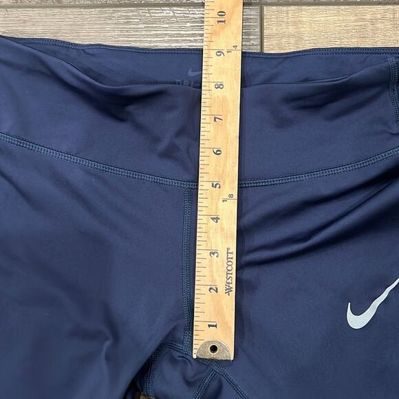 Nike Women's Dri-FIT Power Essential Cropped Running Tight Dark Blue Size S - Picture 8 of 9